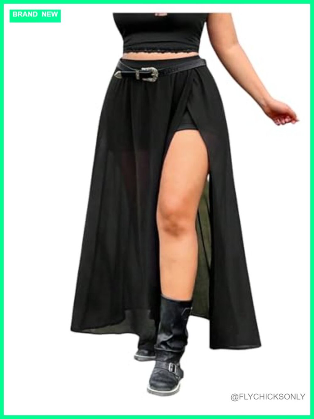 Women's Plus Size Sheer Mesh High Waist A-Line Maxi Skirt Gothic Concert